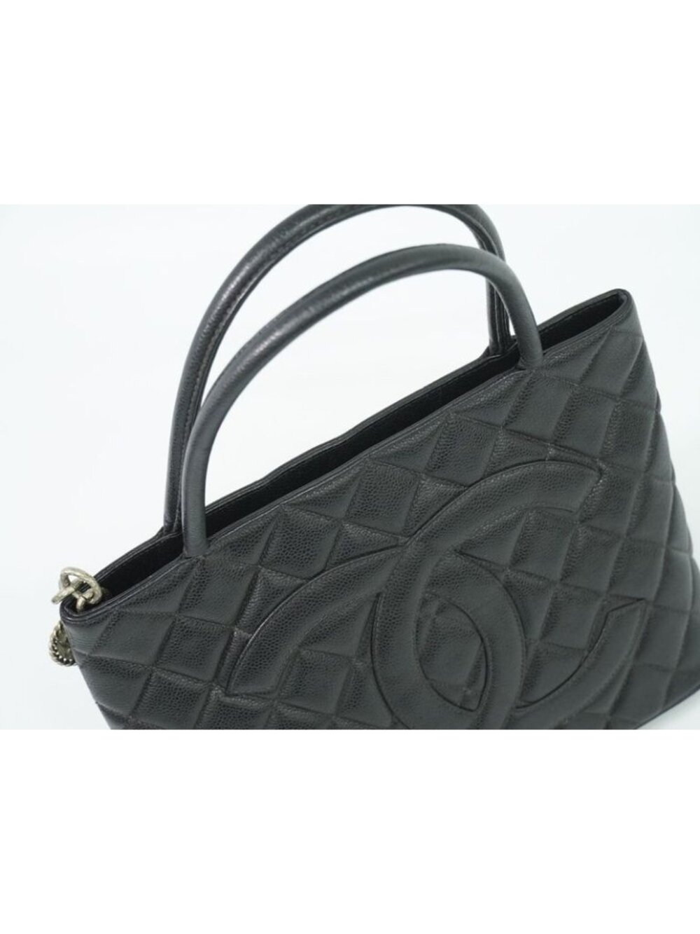 Chanel Revival Tote Handbag Caviar Leather Black Coco - Picture 5 of 9
